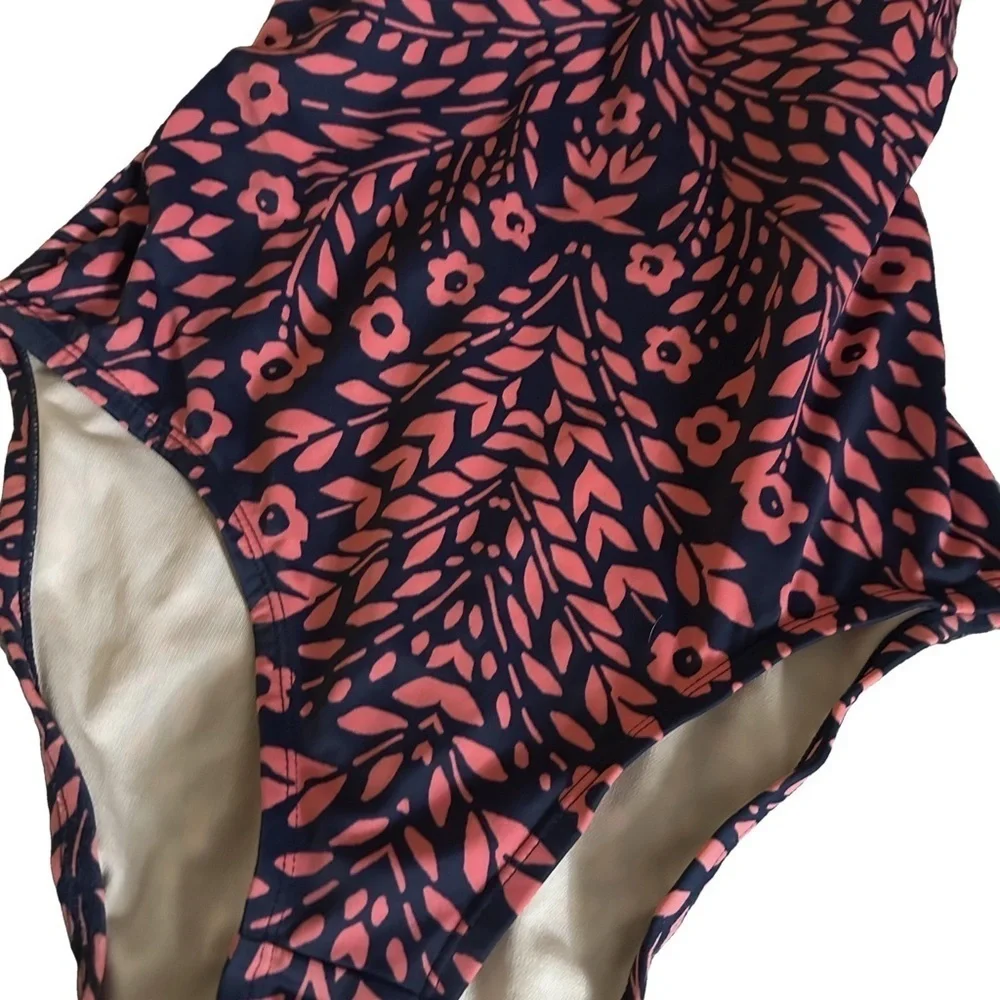 Kona Sol Swimsuit Pink and Black Patterned Size Small
